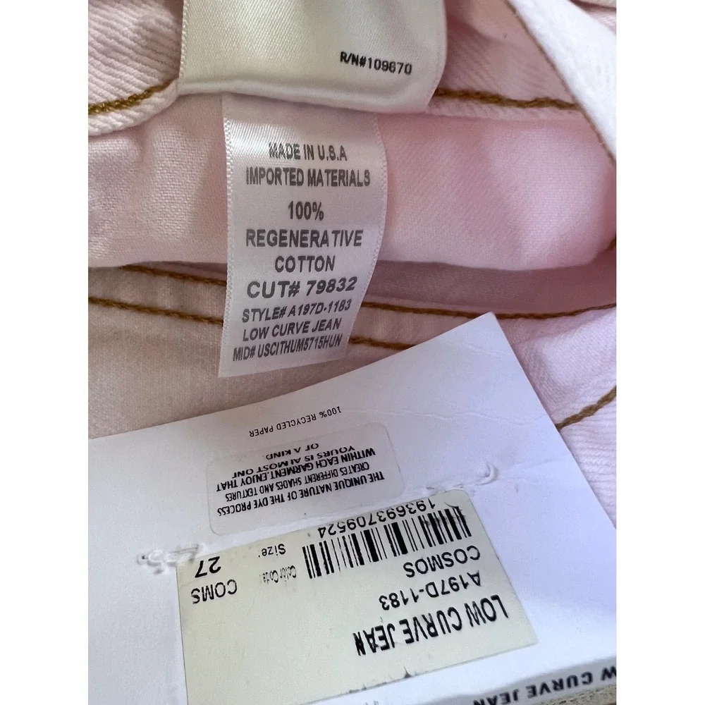 AGOLDE Low Curve Jeans Size 27 Cosmos Light Pink Barrel Leg NWT $248 MSRP